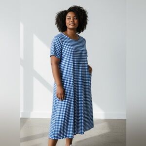 Jude Connally Blue and White Gingham Dress
